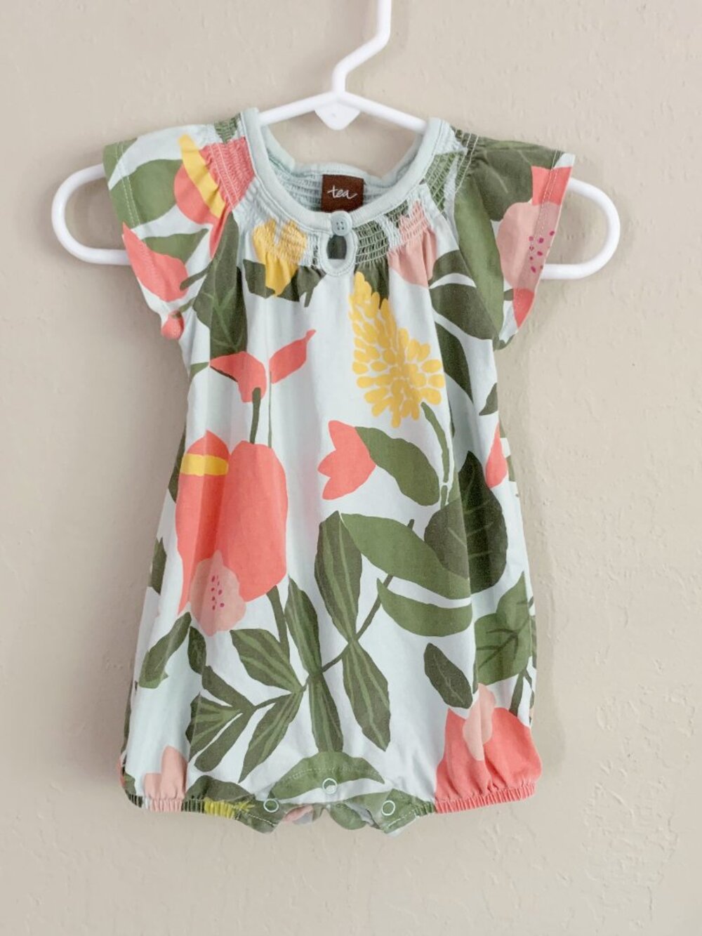 Tea Collection Floral Bubble Romper • 9-12 Months